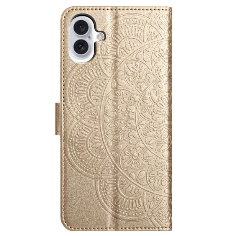 Lederhüllen Für iPhone 16 Plus Mandala-riemenmuster