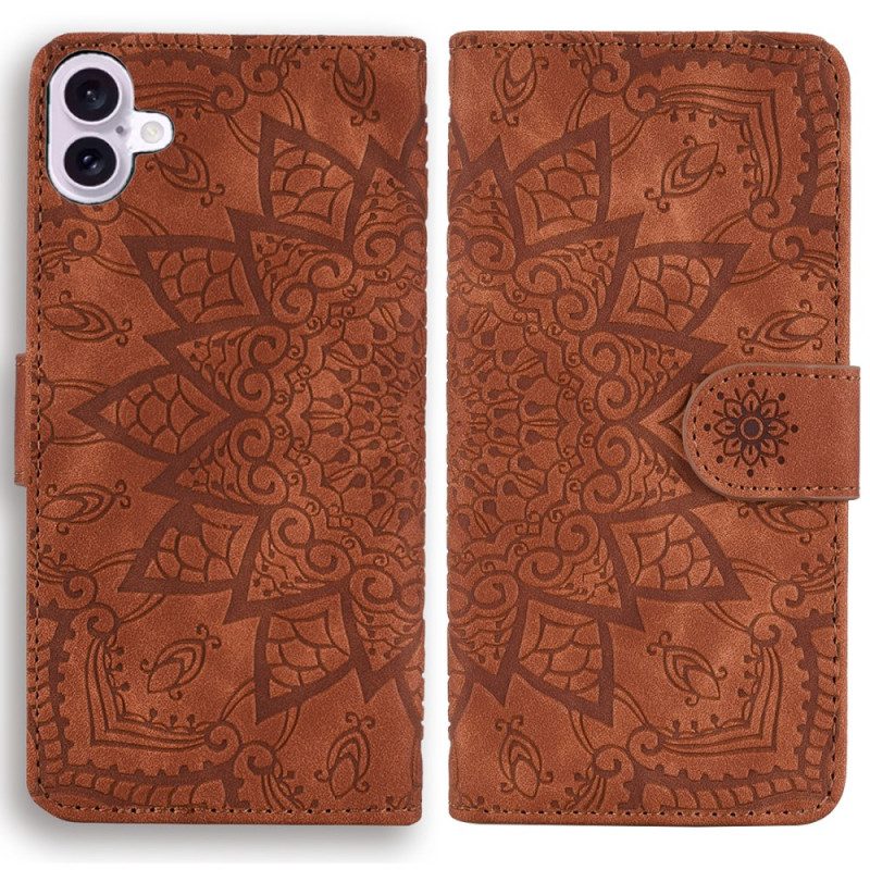 Lederhüllen iPhone 16 Plus Mandala-druck