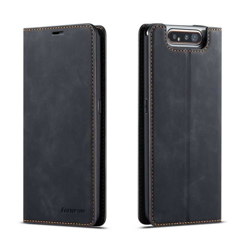 Flip Case Für Samsung Galaxy A80 / A90 Forwenw Ledereffekt