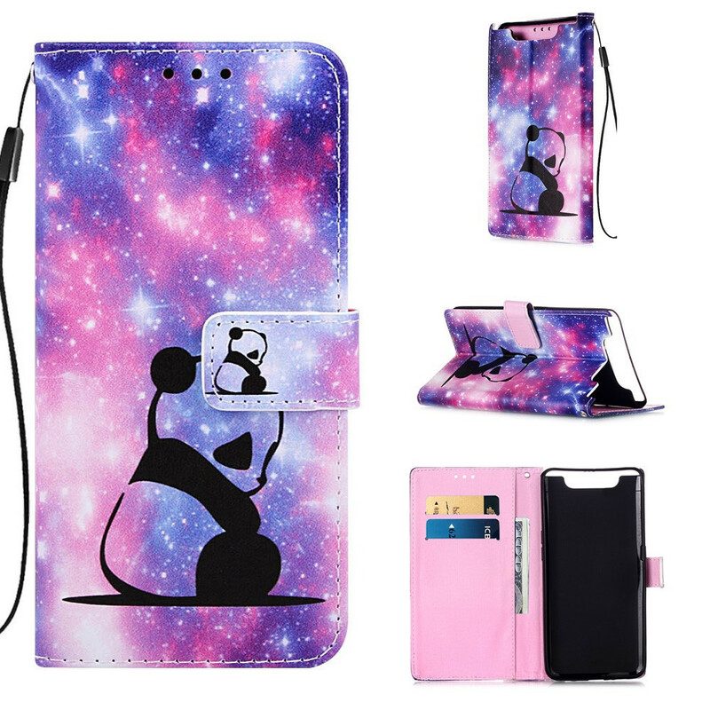 Flip Case Für Samsung Galaxy A80 / A90 Panda-galaxie