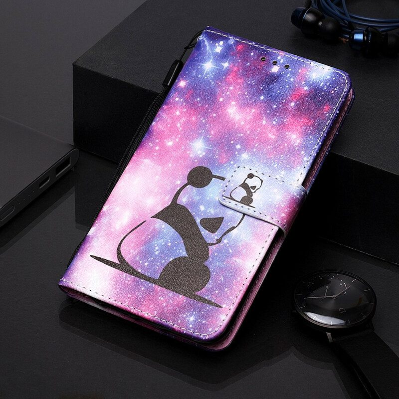 Flip Case Für Samsung Galaxy A80 / A90 Panda-galaxie