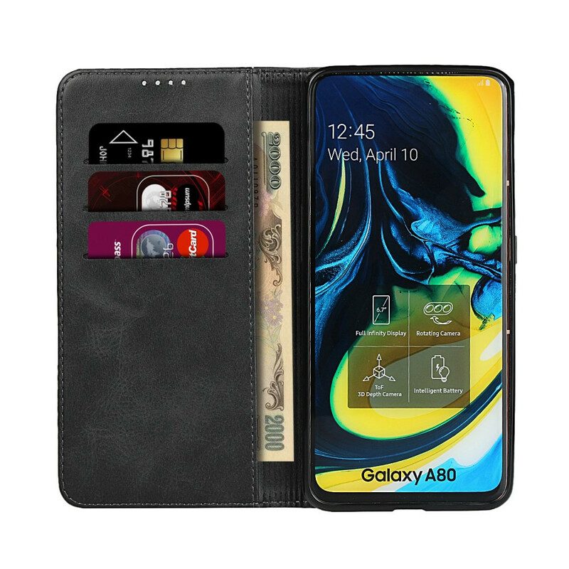 Schutzhülle Für Samsung Galaxy A80 / A90 Flip Case Nähte Aus Kunstleder