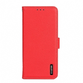 Flip Case Für Samsung Galaxy M32 Echtes Litschi-leder Khazneh Rfid