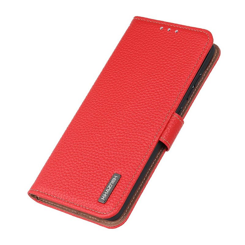 Flip Case Für Samsung Galaxy M32 Echtes Litschi-leder Khazneh Rfid