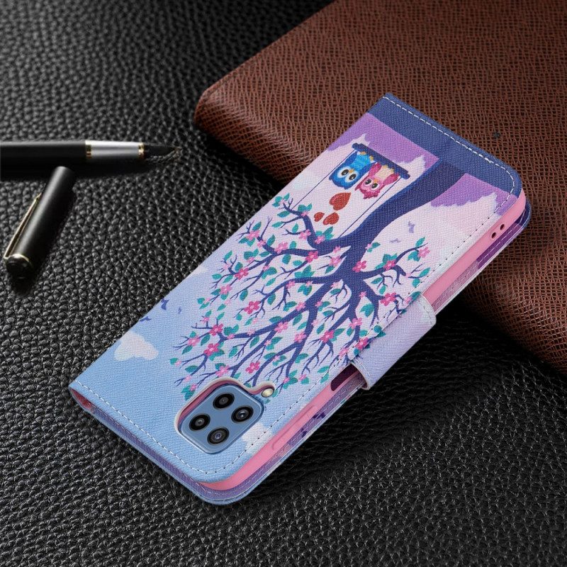 Flip Case Für Samsung Galaxy M32 Eulen Auf Der Schaukel