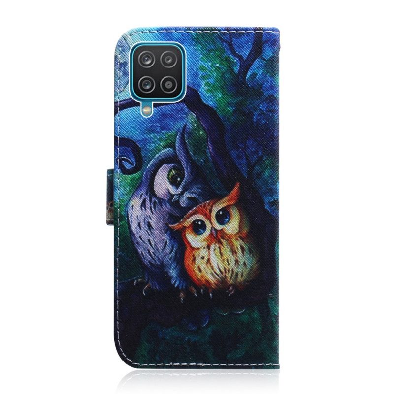 Flip Case Für Samsung Galaxy M32 Gemälde Von Eulen