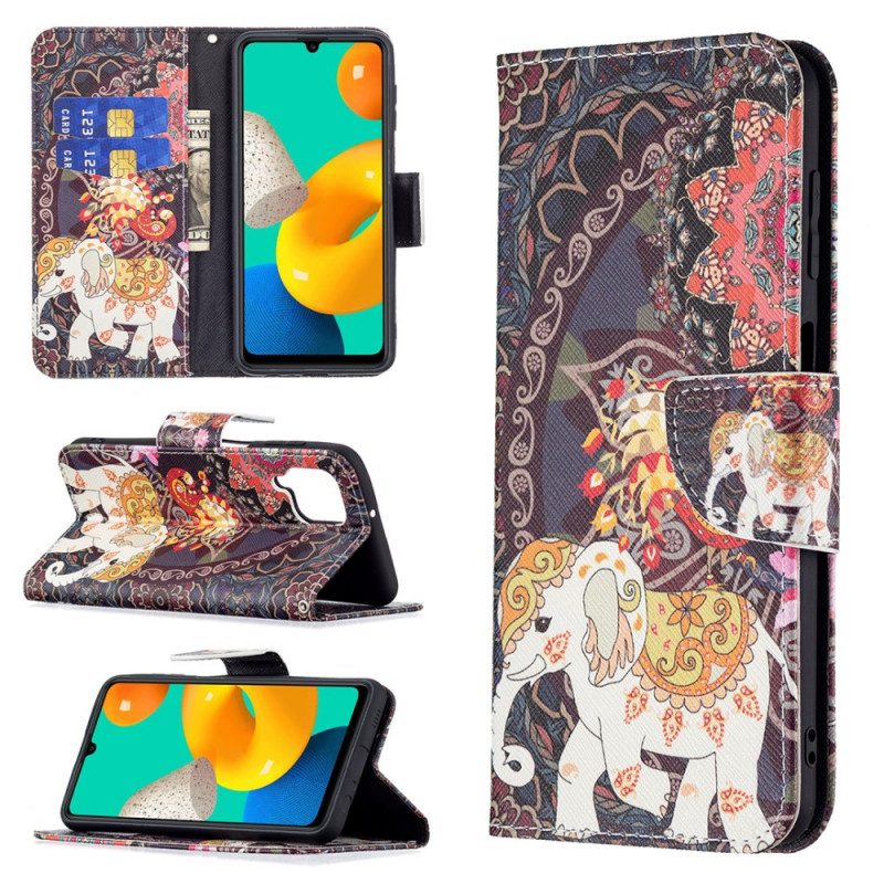 Flip Case Für Samsung Galaxy M32 Indischer Elefant