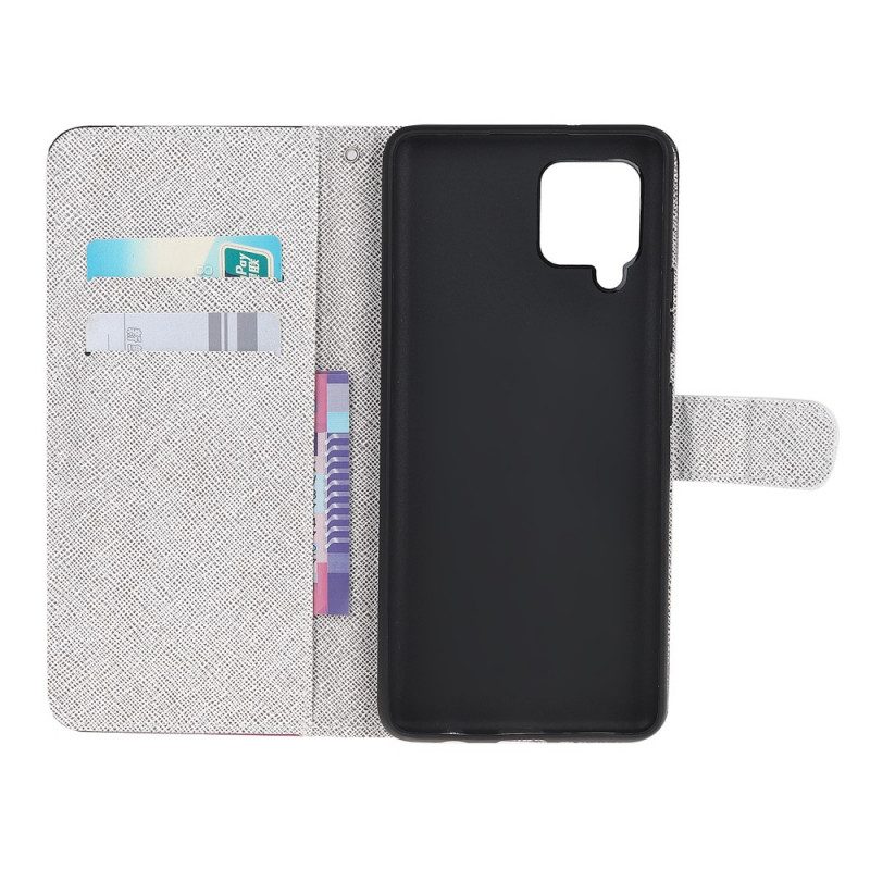 Flip Case Für Samsung Galaxy M32 Mit Kordel Feder Mit Lanyard