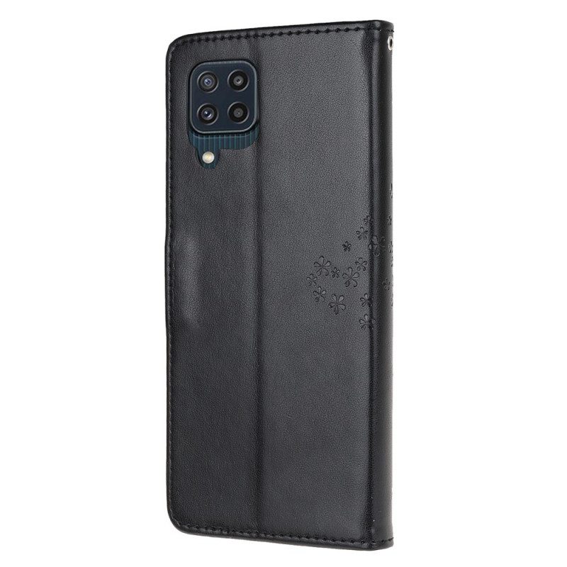 Flip Case Für Samsung Galaxy M32 Mit Kordel Tangabaum Und Eulen