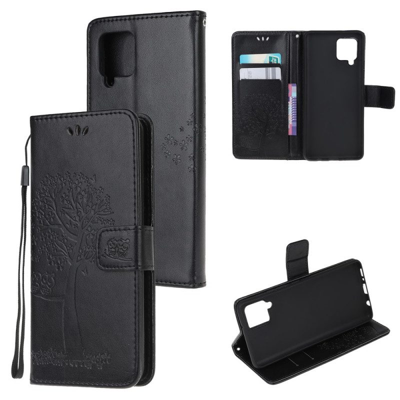 Flip Case Für Samsung Galaxy M32 Mit Kordel Tangabaum Und Eulen