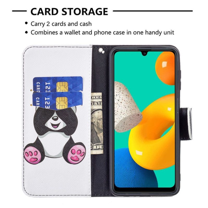 Flip Case Für Samsung Galaxy M32 Panda-spaß