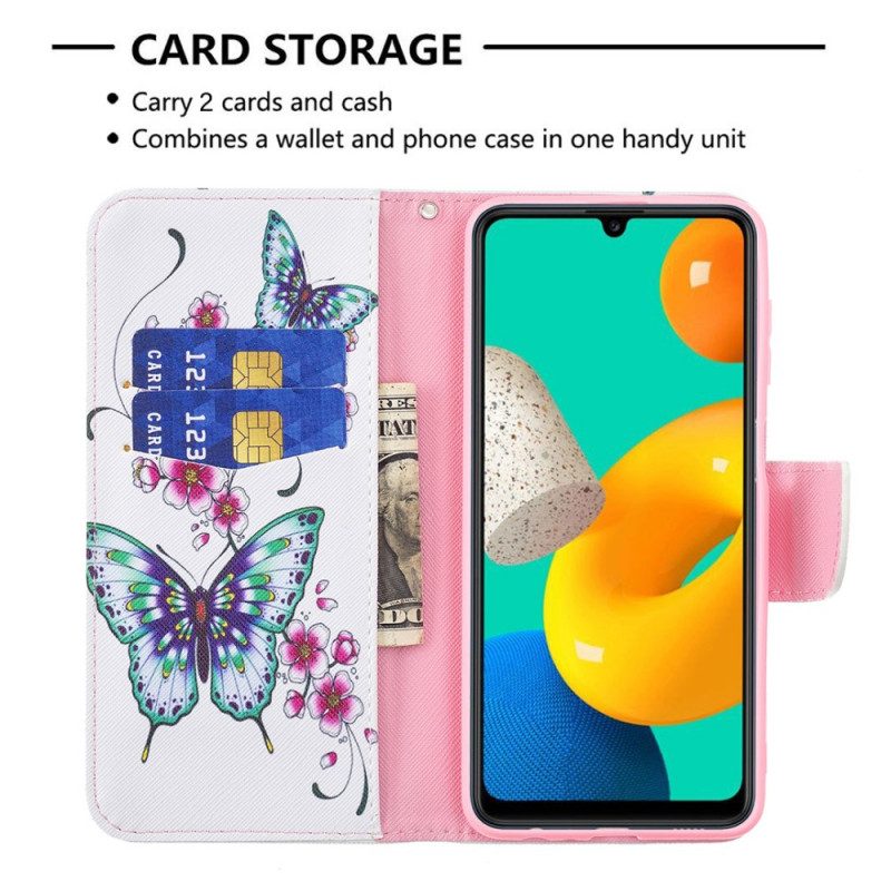 Flip Case Für Samsung Galaxy M32 Schmetterlingskönige