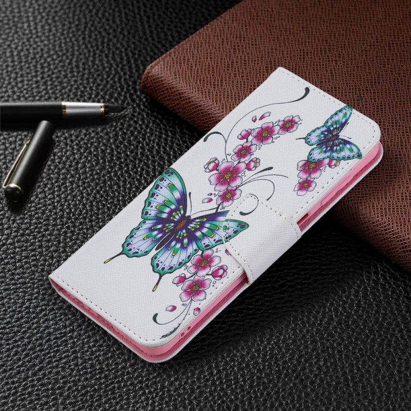 Flip Case Für Samsung Galaxy M32 Schmetterlingskönige