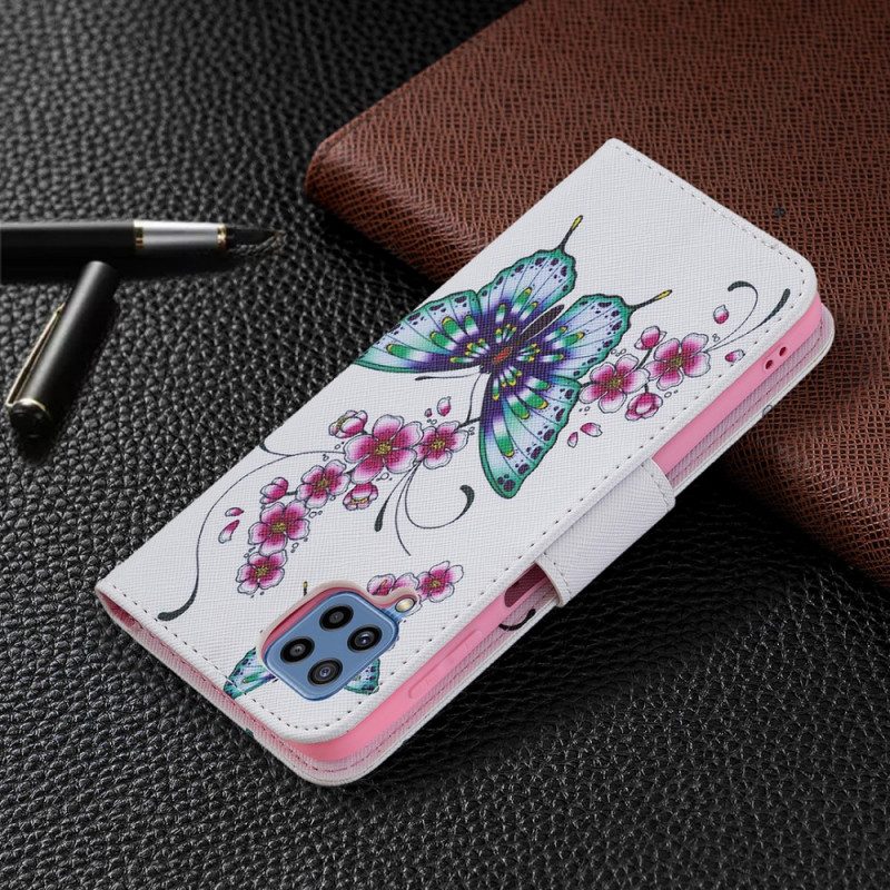 Flip Case Für Samsung Galaxy M32 Schmetterlingskönige