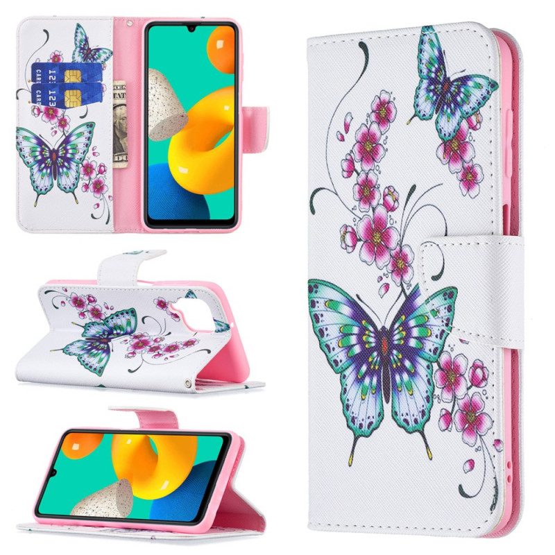 Flip Case Für Samsung Galaxy M32 Schmetterlingskönige