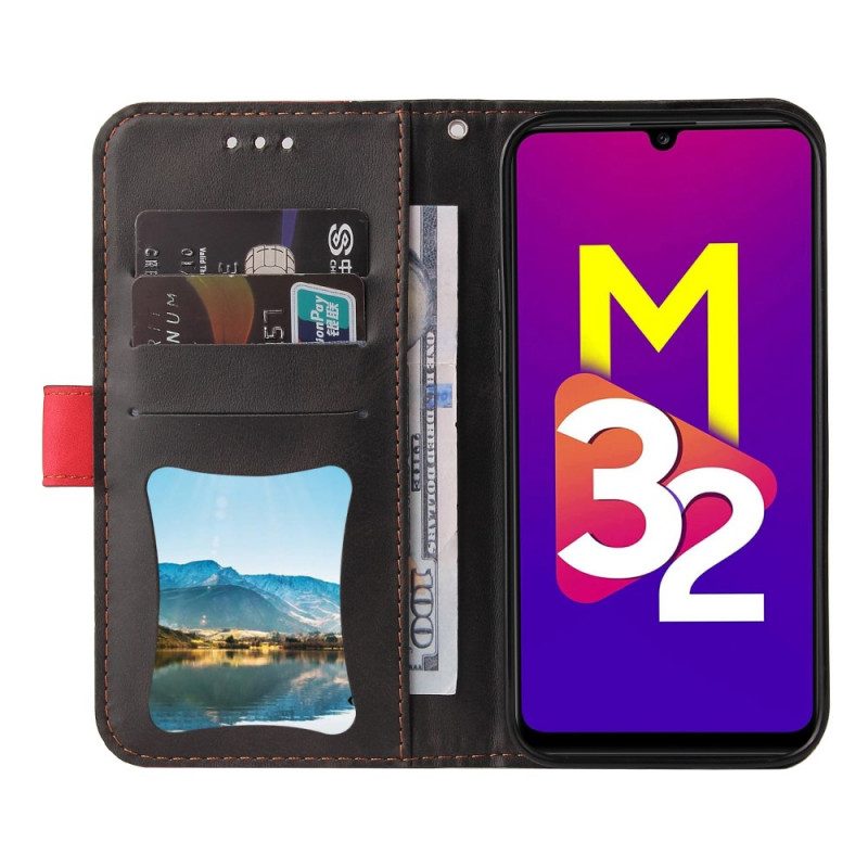 Flip Case Für Samsung Galaxy M32 Zweifarbig