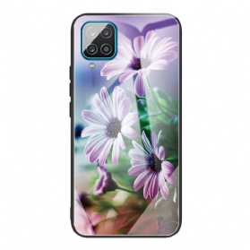 Handyhülle Für Samsung Galaxy M32 Blumen Aus Gehärtetem Glas