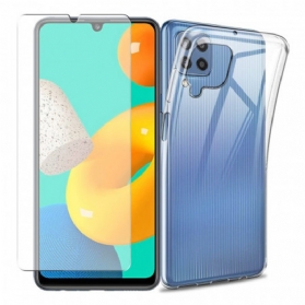 Handyhülle Für Samsung Galaxy M32 Kombinierter Und Gehärteter Glasbildschirm