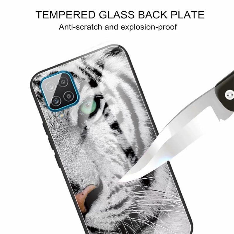 Hülle Für Samsung Galaxy M32 Tiger-gehärtetes Glas