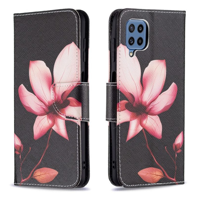 Lederhüllen Für Samsung Galaxy M32 Pinke Blume