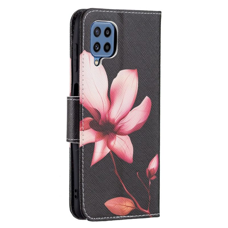 Lederhüllen Für Samsung Galaxy M32 Pinke Blume