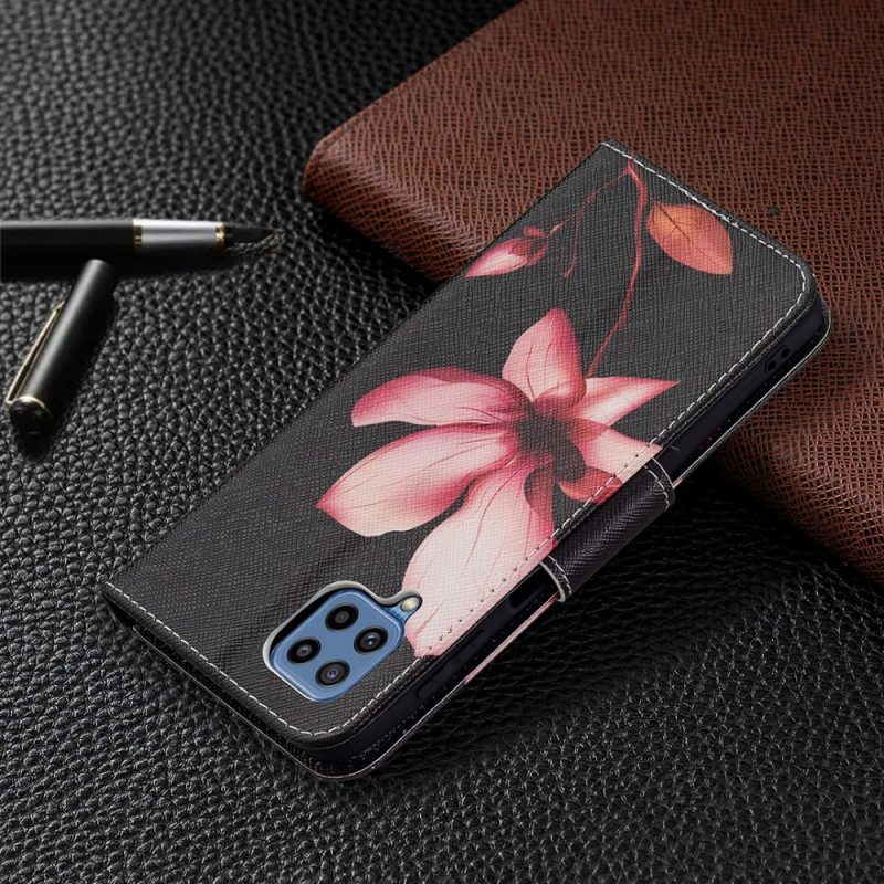 Lederhüllen Für Samsung Galaxy M32 Pinke Blume