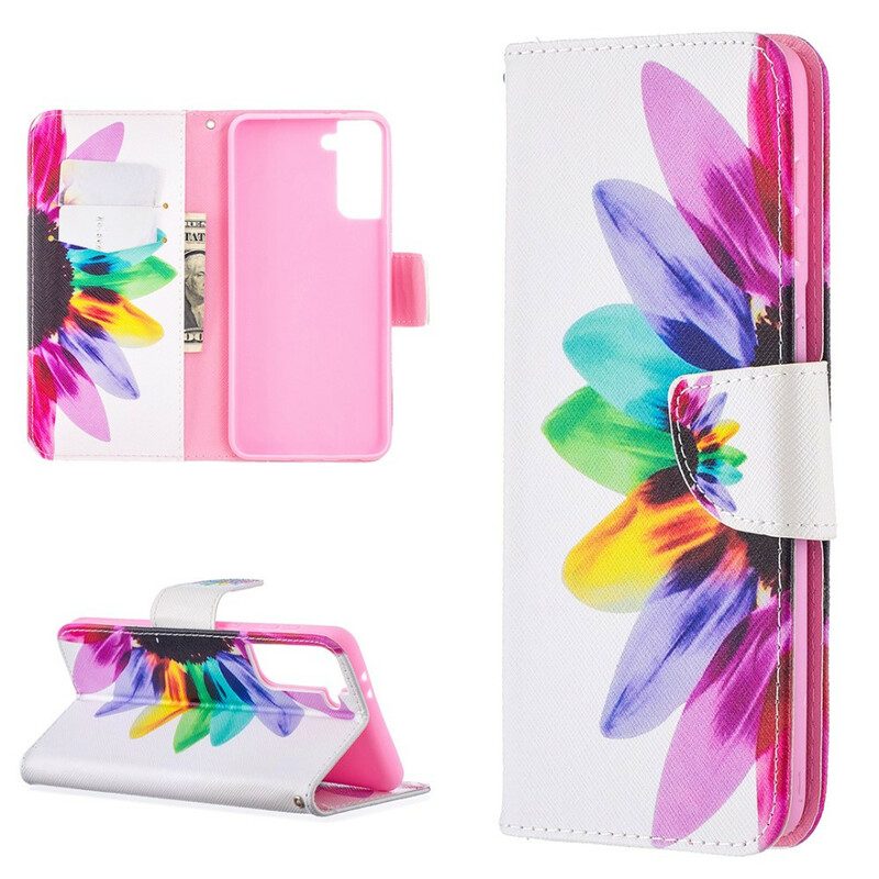 Flip Case Für Samsung Galaxy S21 Plus 5G Aquarellblume