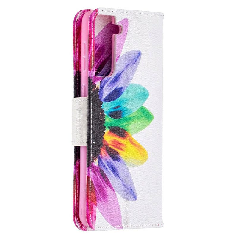 Flip Case Für Samsung Galaxy S21 Plus 5G Aquarellblume