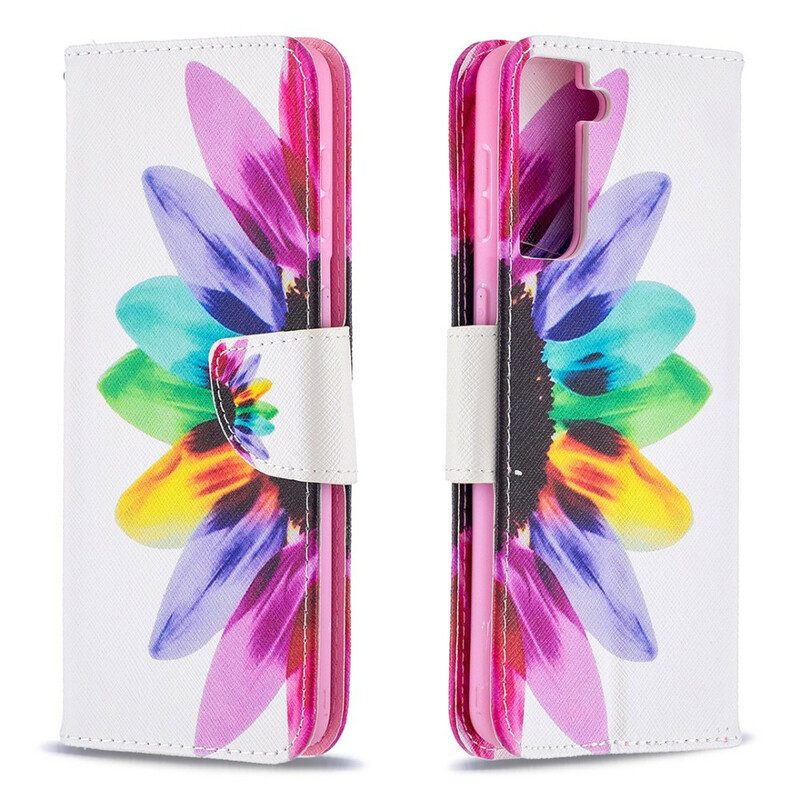 Flip Case Für Samsung Galaxy S21 Plus 5G Aquarellblume