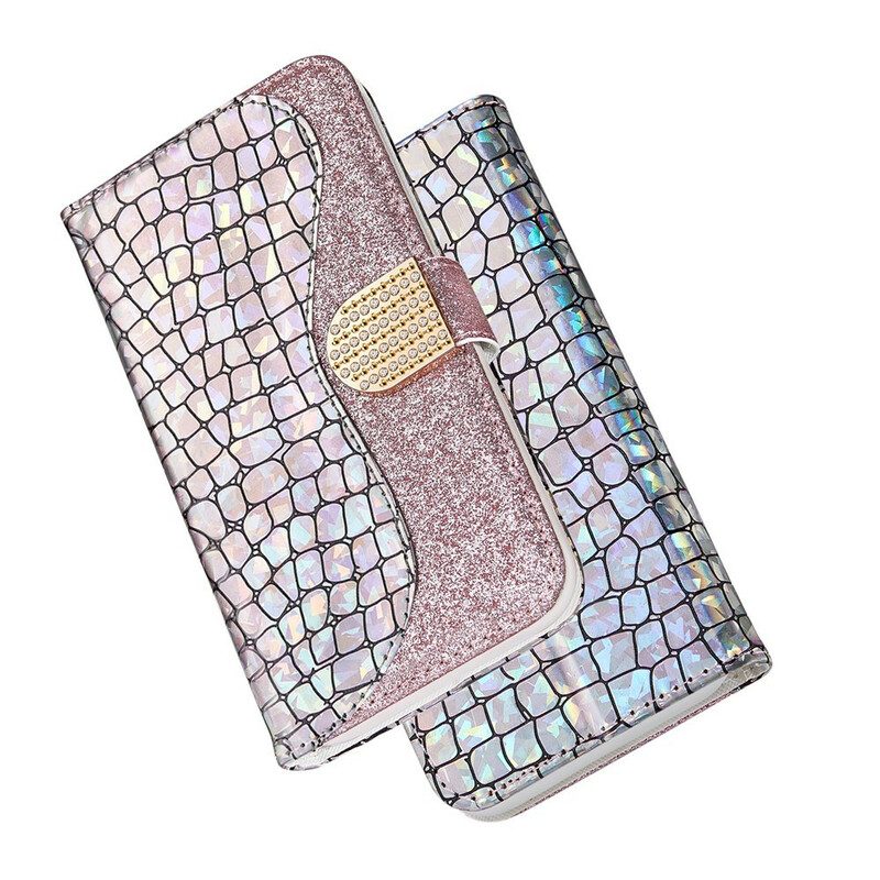 Flip Case Für Samsung Galaxy S21 Plus 5G Krokodildiamanten