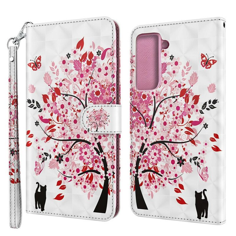 Flip Case Für Samsung Galaxy S21 Plus 5G Rosa Baum