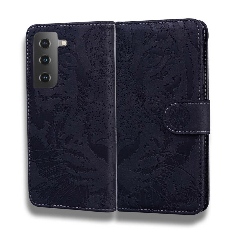 Flip Case Für Samsung Galaxy S21 Plus 5G Tiger-gesichtsdruck