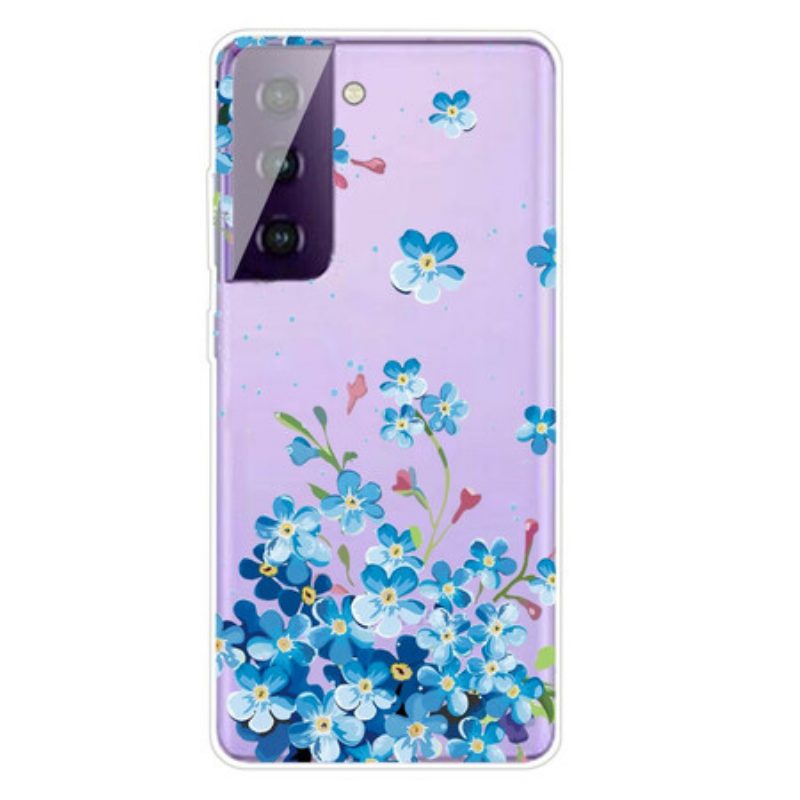 Hülle Für Samsung Galaxy S21 Plus 5G Blaue Blumen