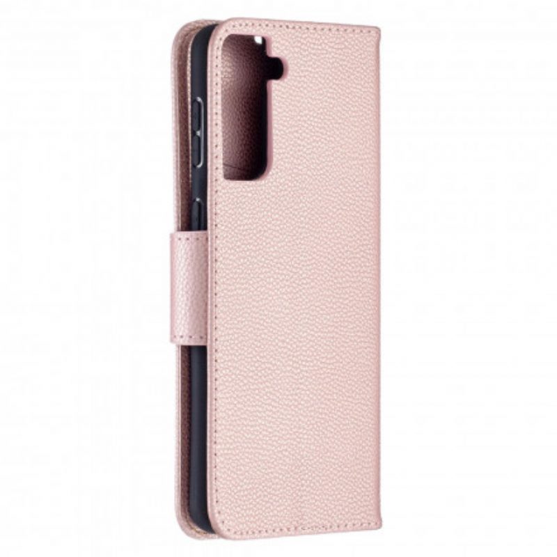 Lederhüllen Für Samsung Galaxy S21 Plus 5G Flip Case Lychee Rabat Oblique