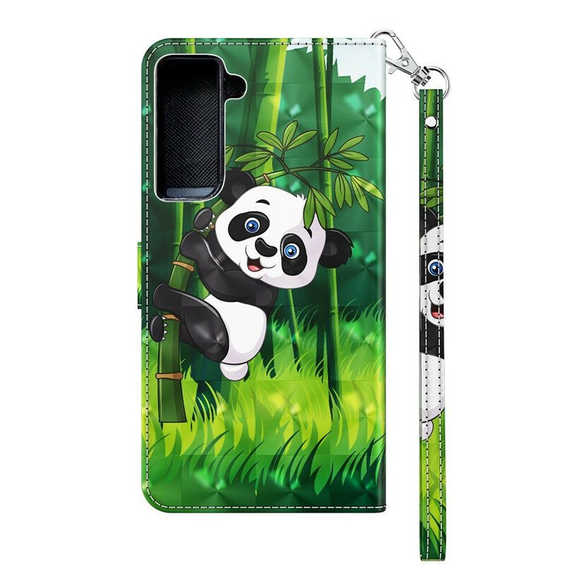 Lederhüllen Für Samsung Galaxy S21 Plus 5G Panda Und Bambus