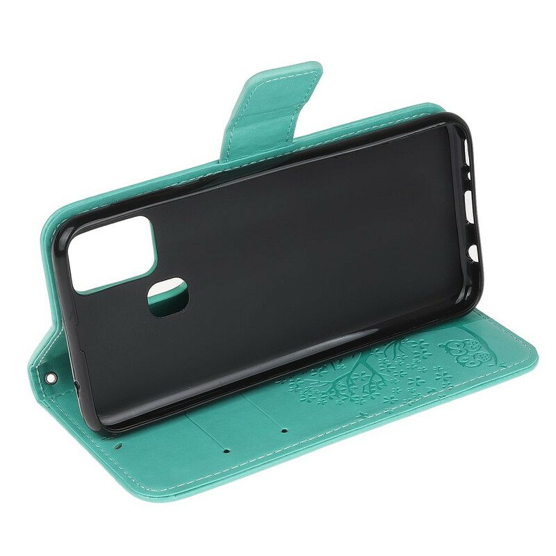 Flip Case Für Samsung Galaxy M21 Mit Kordel Tangabaum Und Eulen