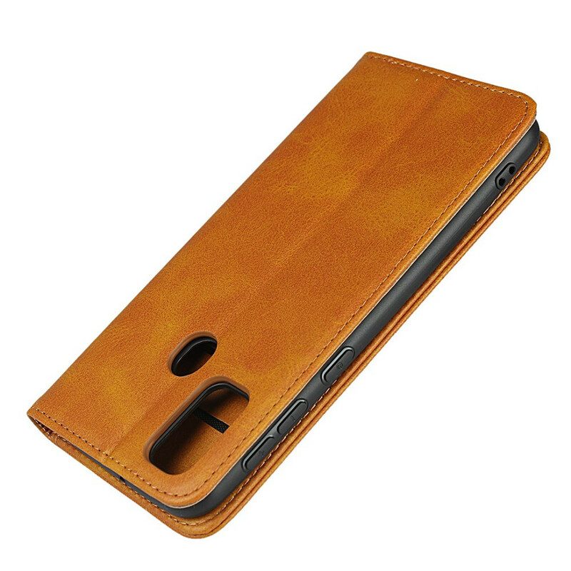 Schutzhülle Für Samsung Galaxy M21 Flip Case Elegantes Spaltleder