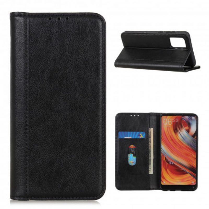 Schutzhülle Für OnePlus 9 Flip Case Eleganz Aus Gespaltenem Litschi-leder