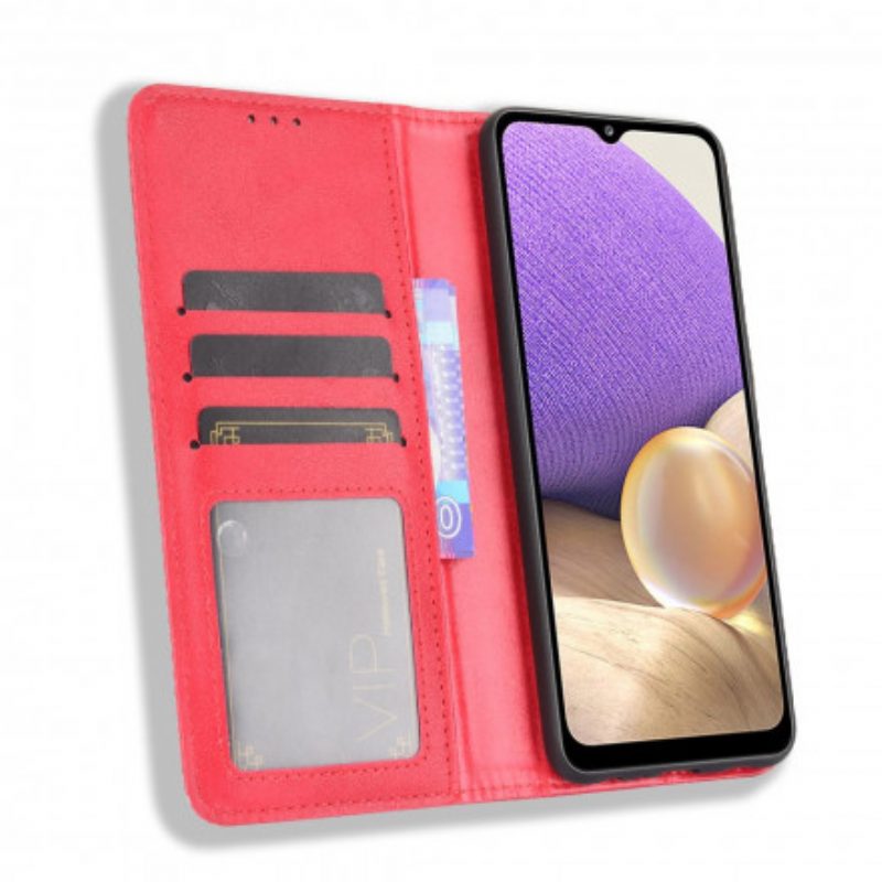 Schutzhülle Für OnePlus 9 Flip Case Stilisierter Vintage-ledereffekt