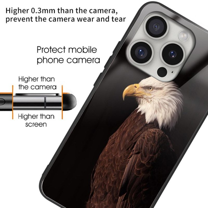 Hülle iPhone 16 Pro Eagle Gehärtetes Glas