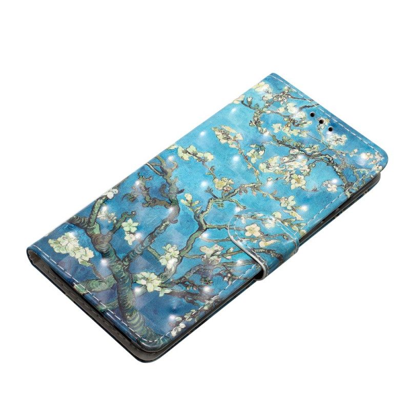 Lederhüllen iPhone 16 Pro Blumenkunst Mit Riemen