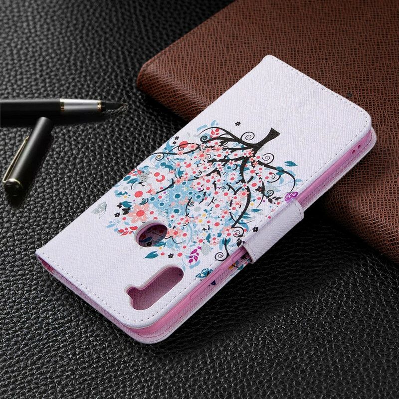 Flip Case Für Samsung Galaxy M11 Geblümter Baum