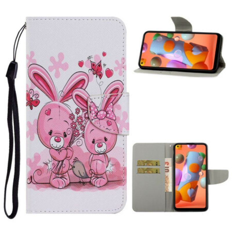 Flip Case Für Samsung Galaxy M11 Kaninchen