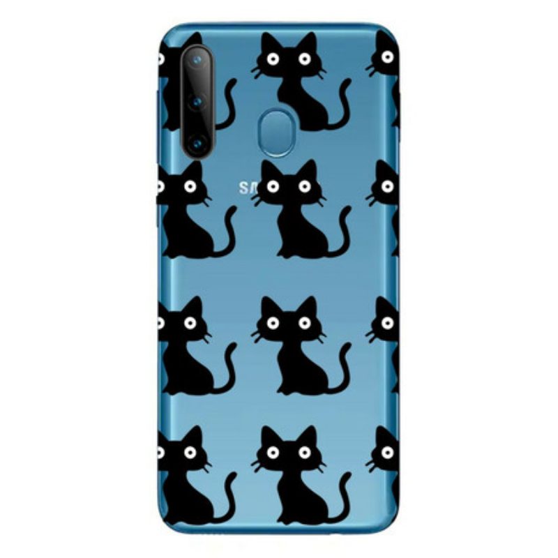 Hülle Für Samsung Galaxy M11 Mehrere Schwarze Katzen