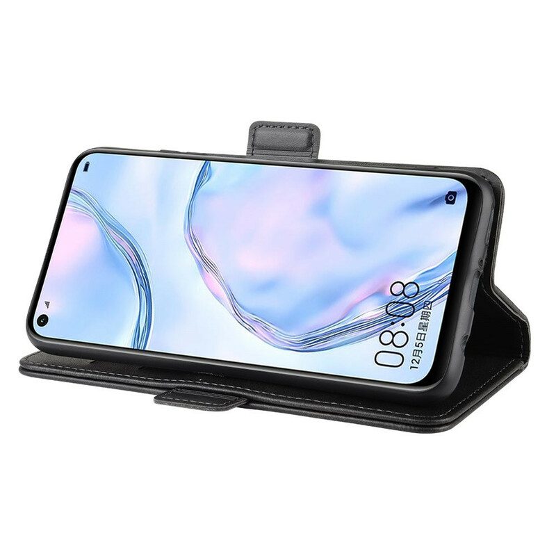 Flip Case Für Huawei P40 Lite Flip Case Doppelte Klappe