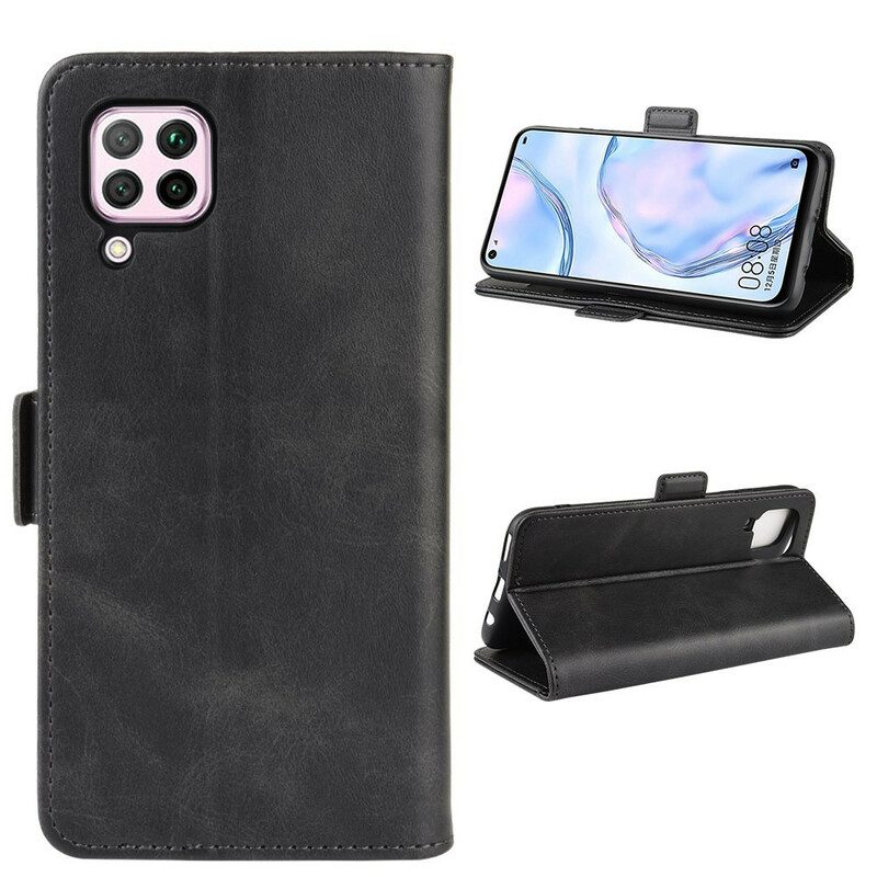 Flip Case Für Huawei P40 Lite Flip Case Doppelte Klappe