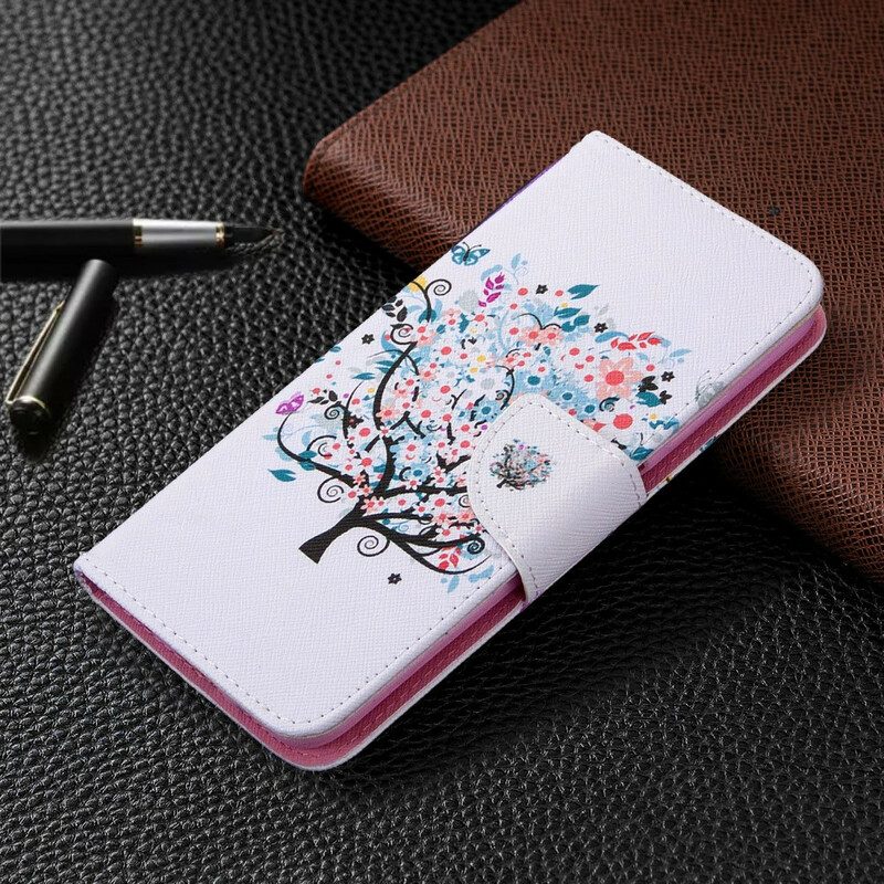 Flip Case Für Huawei P40 Lite Geblümter Baum