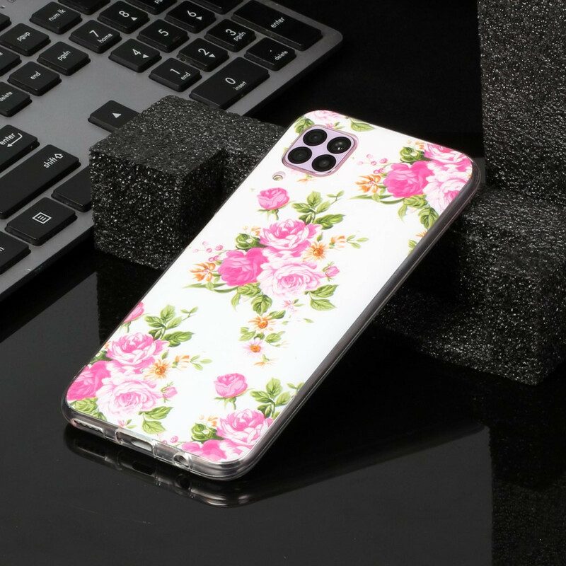 Handyhülle Für Huawei P40 Lite Fluoreszierende Freiheitsblumen