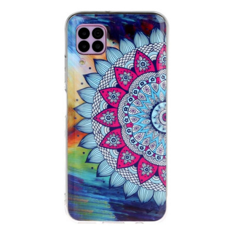 Handyhülle Für Huawei P40 Lite Fluoreszierendes Eulen-mandala