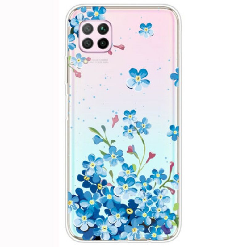 Handyhülle Für Huawei P40 Lite Strauß Blauer Blumen